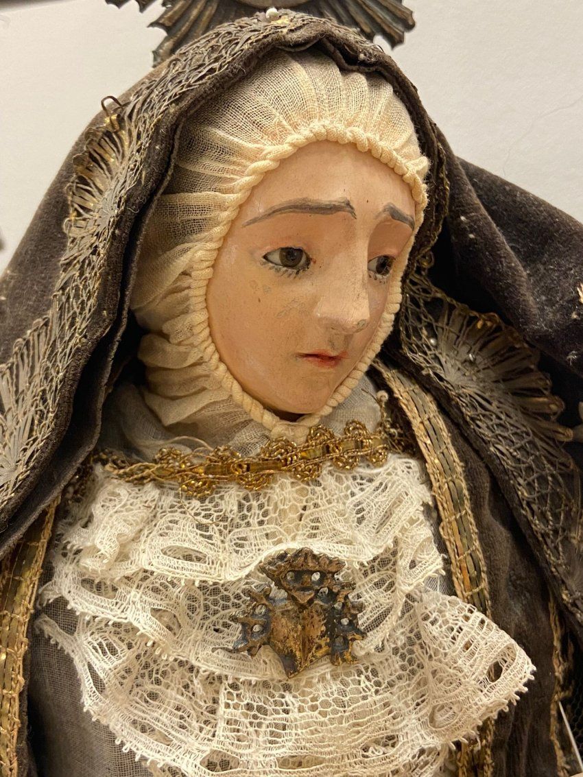 Imagen vestidera de la Piedad, Virgen Dolorosa con Cristo s.XIX - Escuela Andaluza