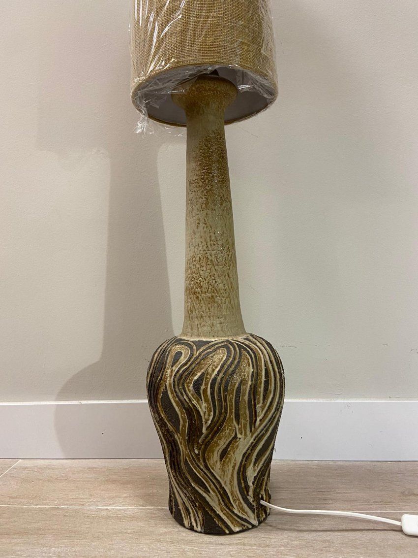 Lámpara de pie cerámica danesa, años 50