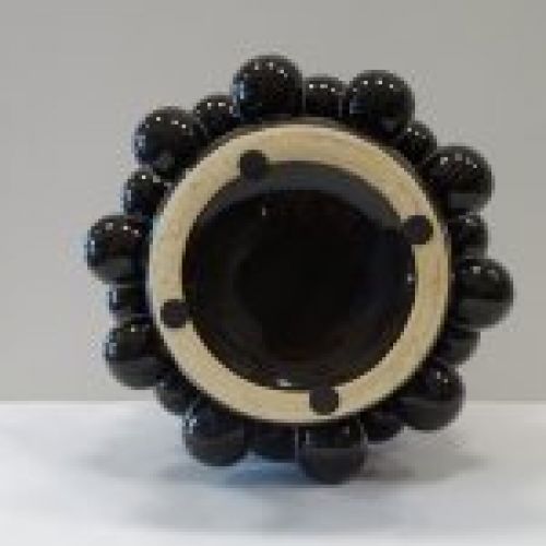Jarrón de cerámica negro con bolas - Midcentury, diseño italiano