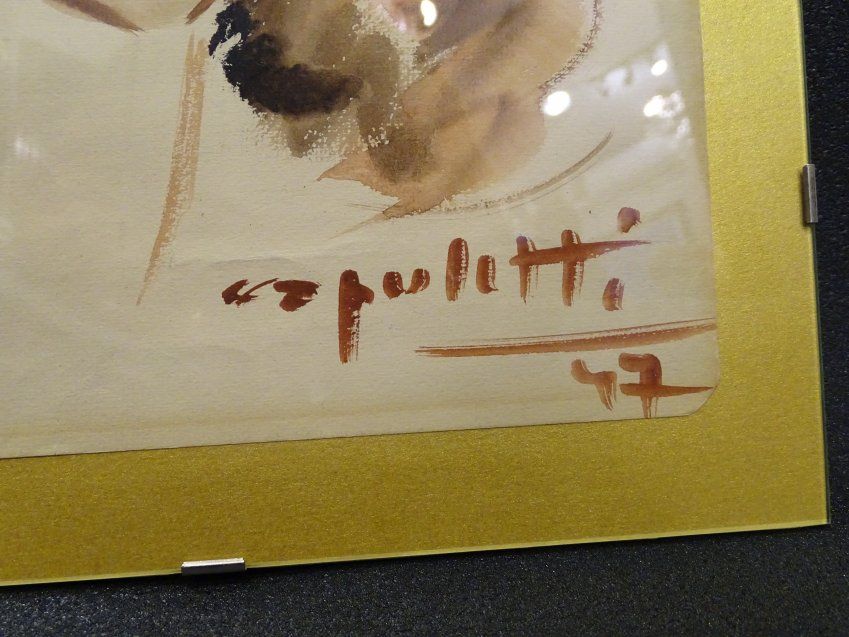 Retrato femenino en acuarela, Capuletti - firmado