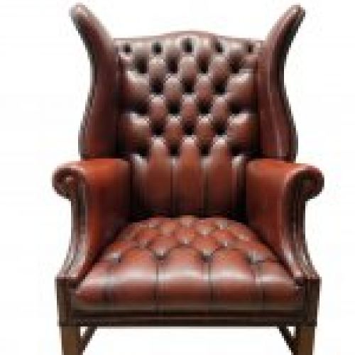 Butaca Chesterfield "Wing Chair", Estilo Jorge II, 70's Midcentury   Francia