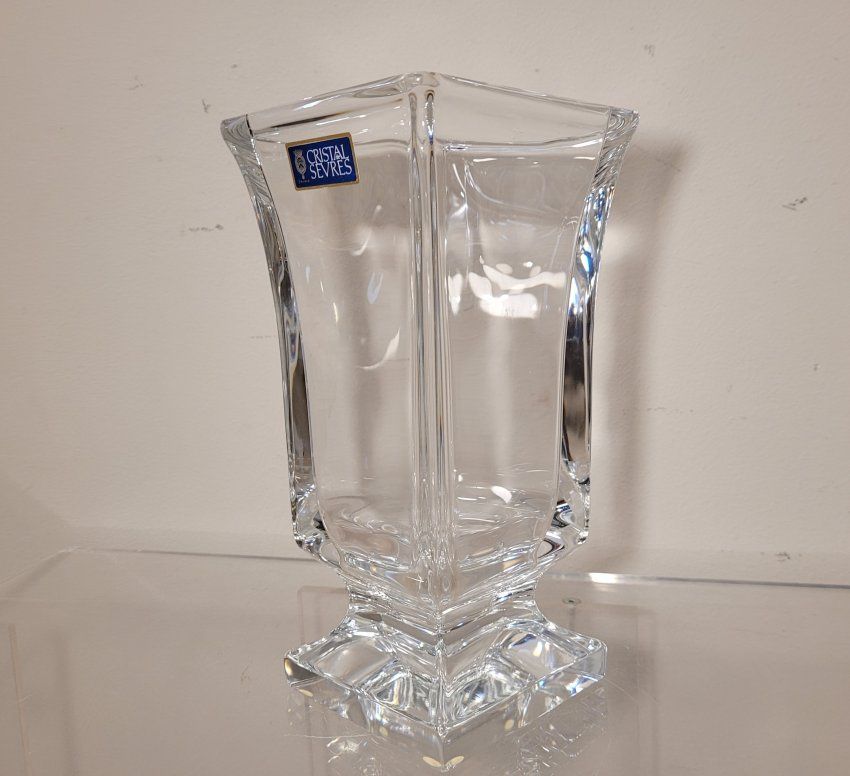 Jarrón en cristal de Sévres, finales siglo XX   Francia