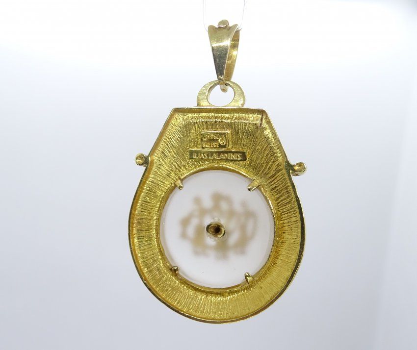 Colgante "Ilias Lalaounis", Oro amarillo 18 ktes y Cristal de Roca, Midcentury – Grecia