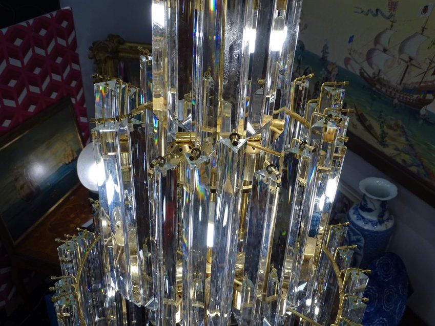 Lámpara colgante de Venini, cristal de Murano 70s