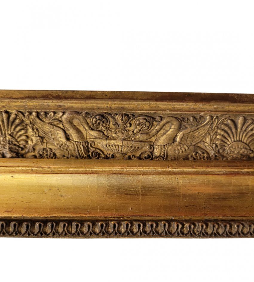Marco de gallones “Motivos a Candelieri”, Madera tallada y dorada, Época Napoleón III    Francia