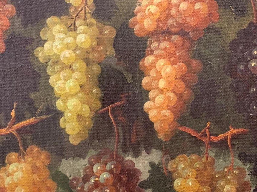 O/L Bodegón uvas de vino, Alemania, S.XVIII
