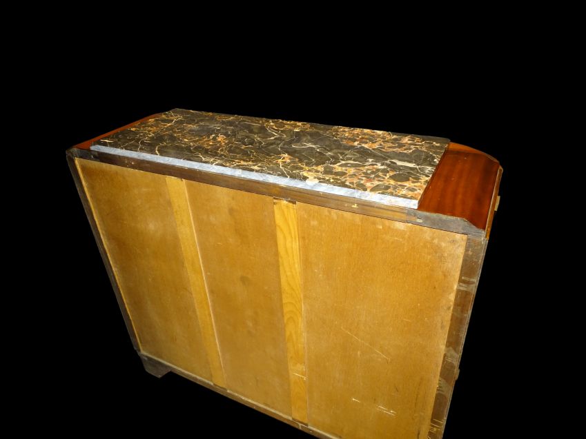 Cabinet Art Déco, 1930, madera de caoba, limoncillo y mármol portoro