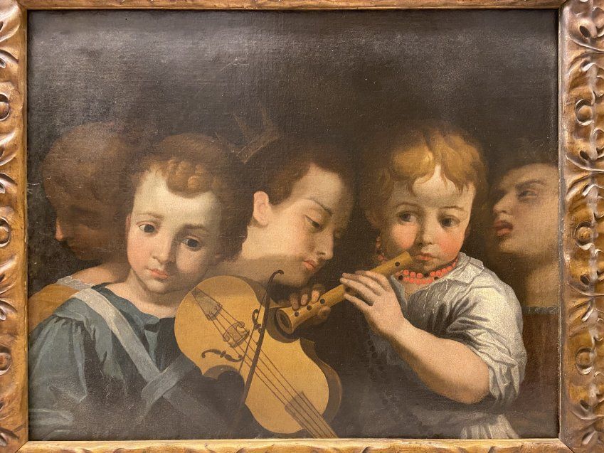 Alegoría de la música o Santa Cecilia, taller Carracci, Escuela boloñesa, hacia 1600   Italia