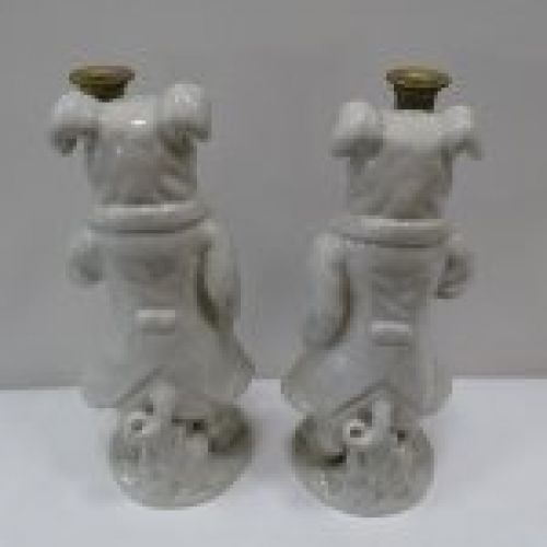 Candelabros Carlinos en cerámica, s.XX - Francia