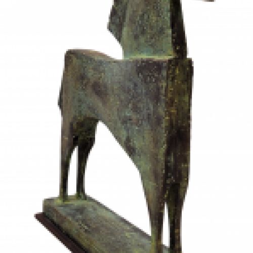 Escultura en bronce patinado, Caballo Kyros, Carlos Mata