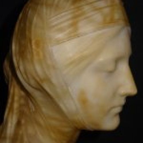 Busto Art Nouveau en mármol, Francia