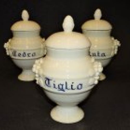 Albarelos de farmacia italianos en cerámica, S