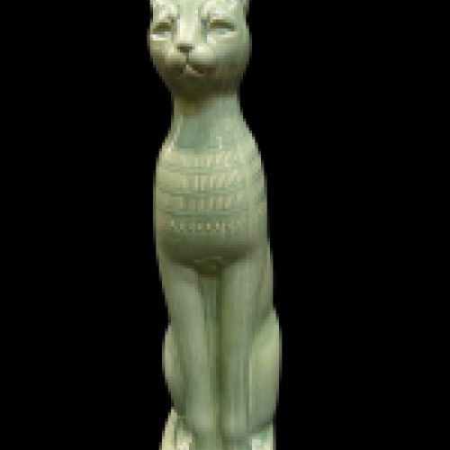 Pareja de gatos-esfinge, cerámica esmaltada italiana, 60s