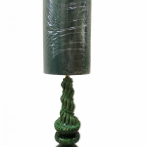 Lámpara verde esmeralda, cerámica de Manises, 70’s