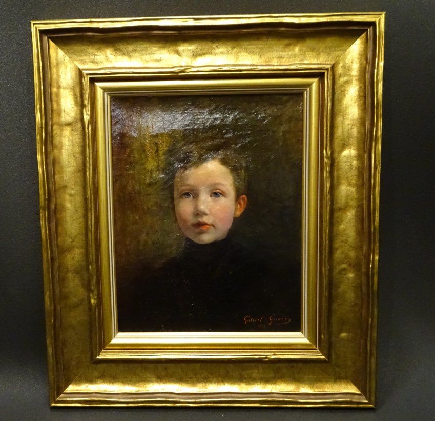 Retrato de niño, óleo sobre lienzo, firmado Gabriel Guérin  1908