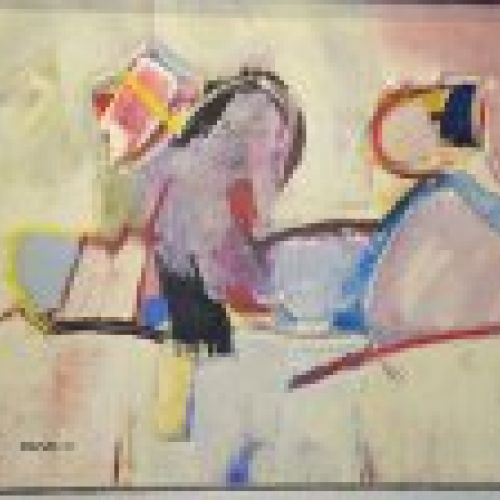 Obra de Domingo Criado, "Abstracción", 80s . expresionismo abstracto - técnica mixta