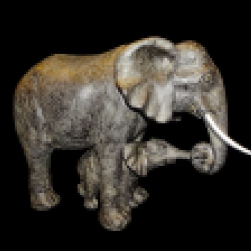 Escultura de Elefantes en fibra de vidrio, 80s