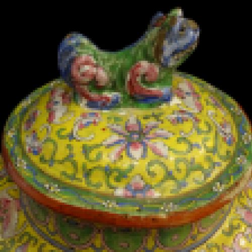 Búcaro en cerámica china, S.XIX