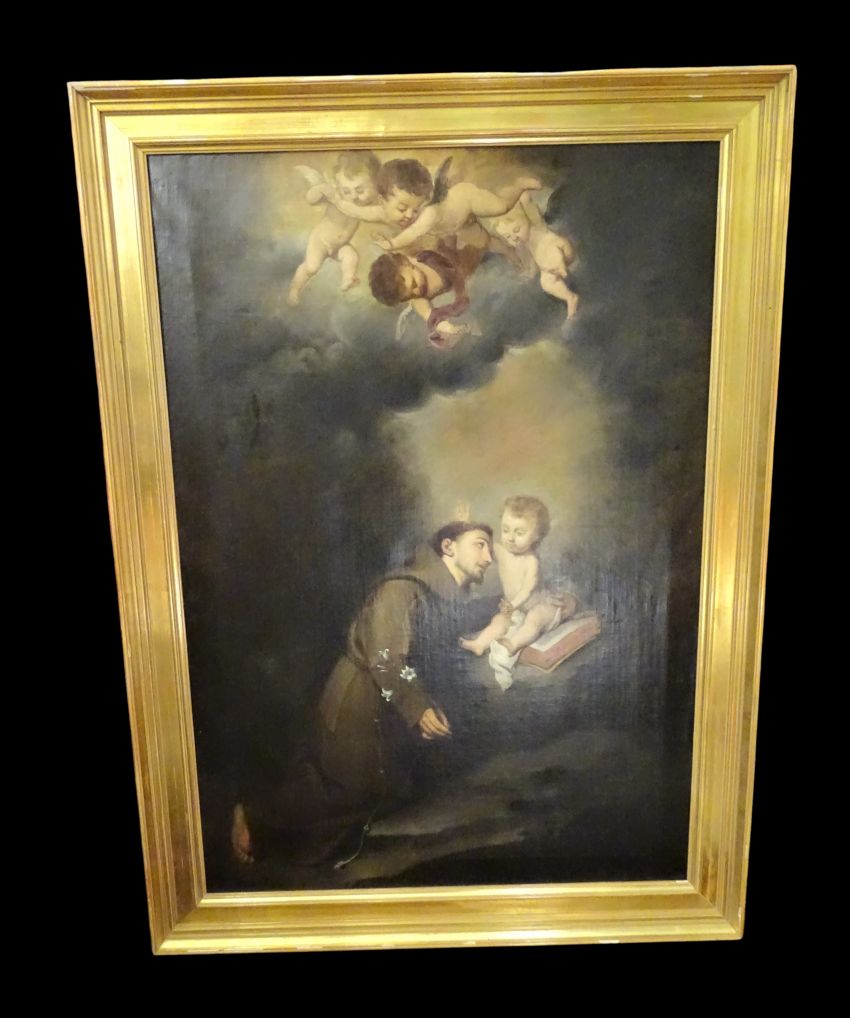 Óleo sobre lienzo, San Antonio de Padua, réplica de Murillo, S.XIX
