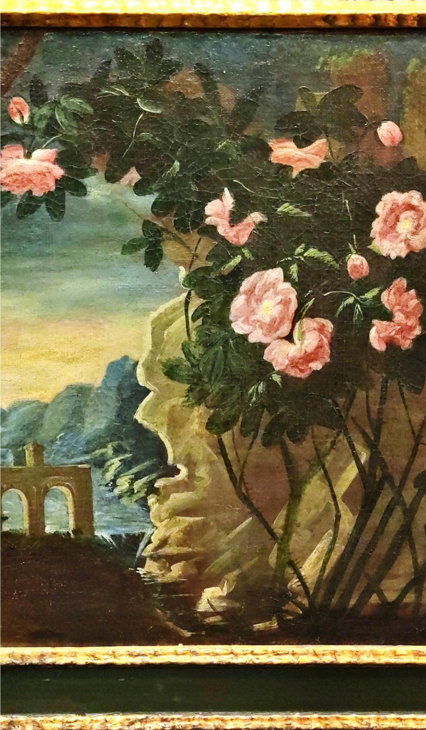 Óleo sobre lienzo   Bodegón  Floral italiano, S