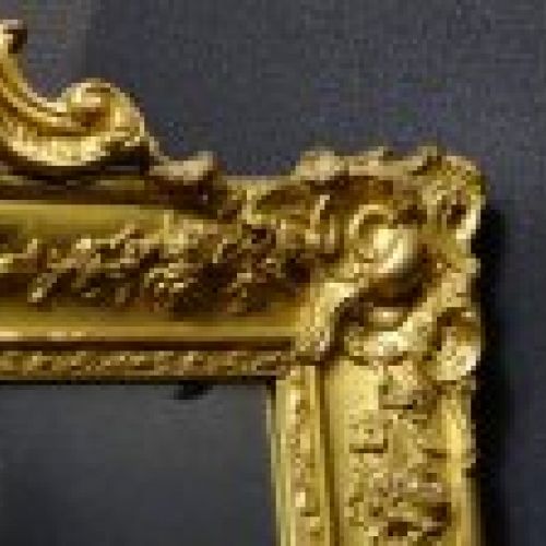Espejo francés antiguo, dorado S.XIX