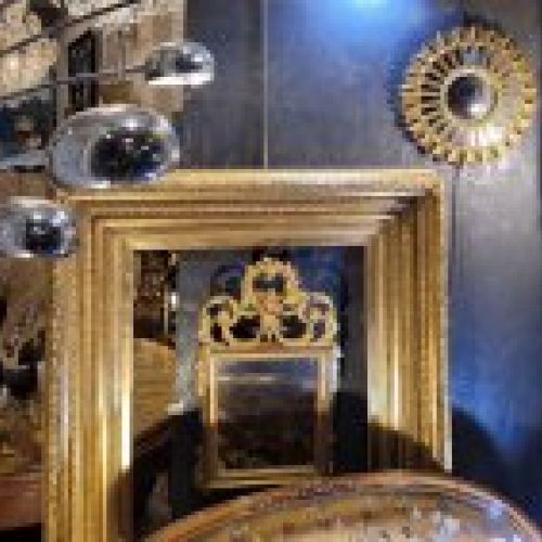 Espejo Luis XV, Madera dorada, siglo XIX   Francia