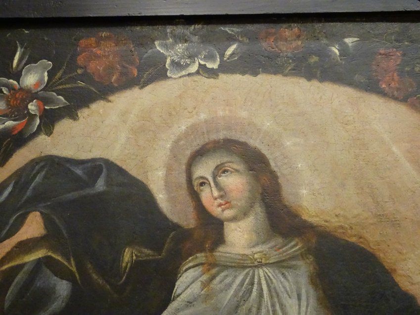 O/L Inmaculada con corona de flores , virreinal S.XVII