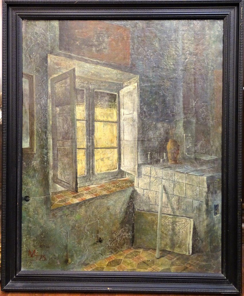 O/L Antonio Matallana, "Escena con ventana", 70s