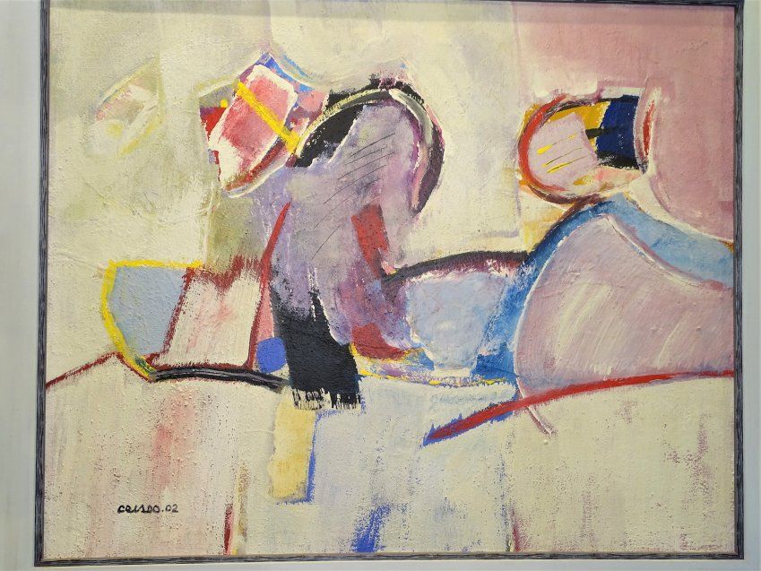 Obra de Domingo Criado, "Abstracción", 80s . expresionismo abstracto - técnica mixta