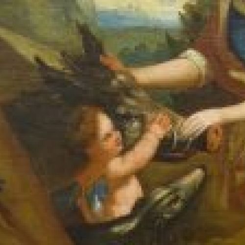 Óleo sobre lienzo y sobre tabla de "Diana Cazadora", fin. S.XVIII