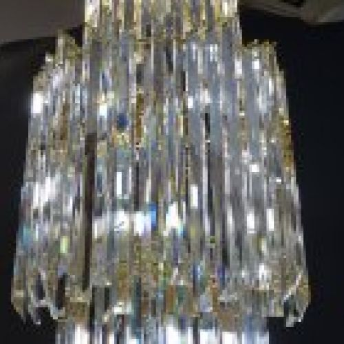 Lámpara colgante de Venini, cristal de Murano 70s