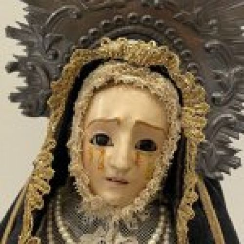 Virgen Dolorosa o de los 7 dolores, obra de candelero o capipota (cap i pota) S