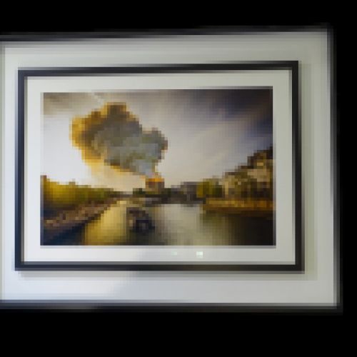Fotografía en Impresión digital  "Incendio de Notre Dame de París", Gilles Bassignac