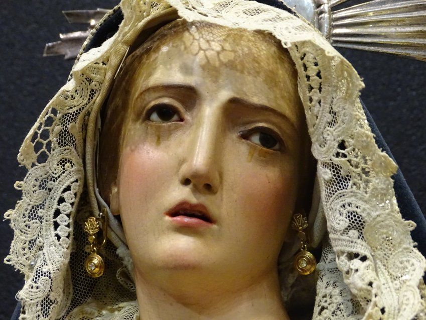 Virgen Dolorosa napolitana, S.XIX, talla vestidera