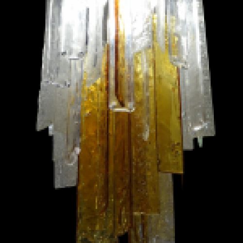 Lámpara de Mazzega, cristal de murano frozen  diseño italiano 70s