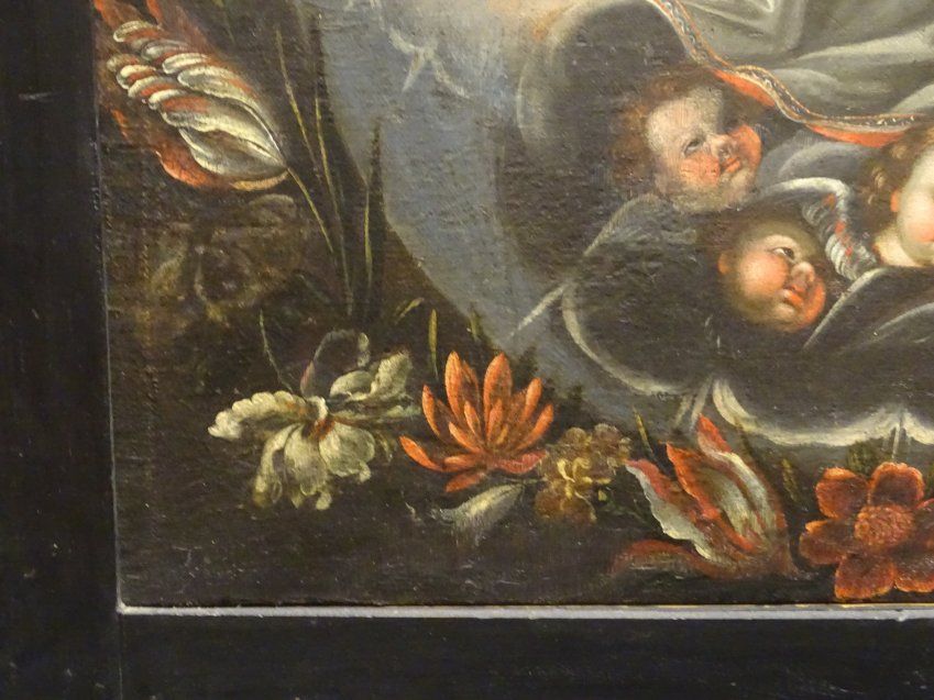 O/L Inmaculada con corona de flores , virreinal S.XVII