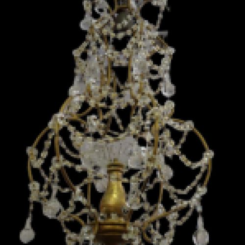 Lámpara italiana en cristal y fuste de madera, 40s S