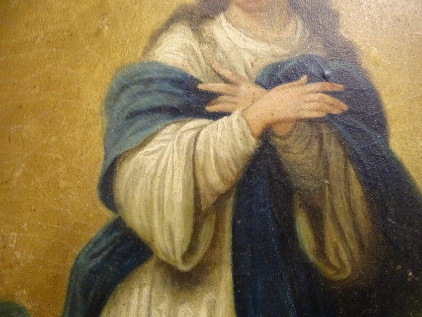 Inmaculada, óleo sobre tabla, escuela andaluza S