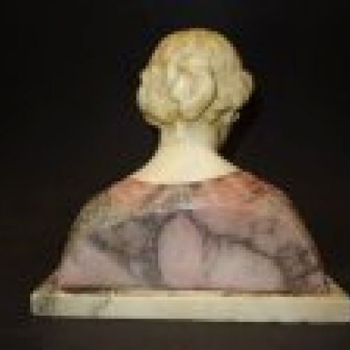 Busto Art Nouveau de alabastro, firmado por Giuseppe Bessi, Italia