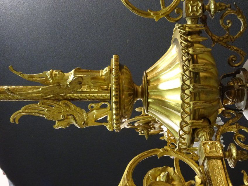 Lámpara francesa estilo Imperio, S.XIX- Napoleón III