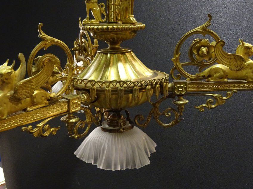 Lámpara francesa estilo Imperio, S.XIX- Napoleón III