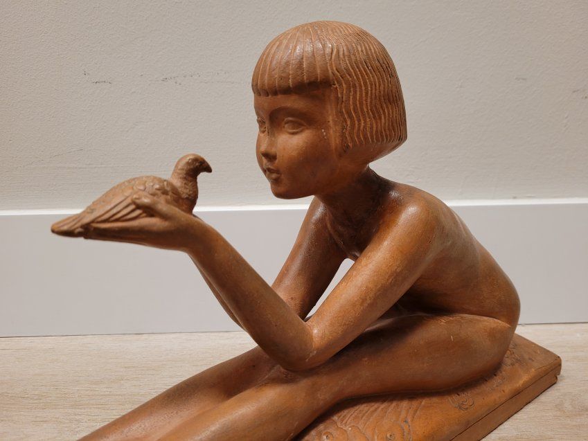 Figura niña terracota Art Decó, Charles Peyre s