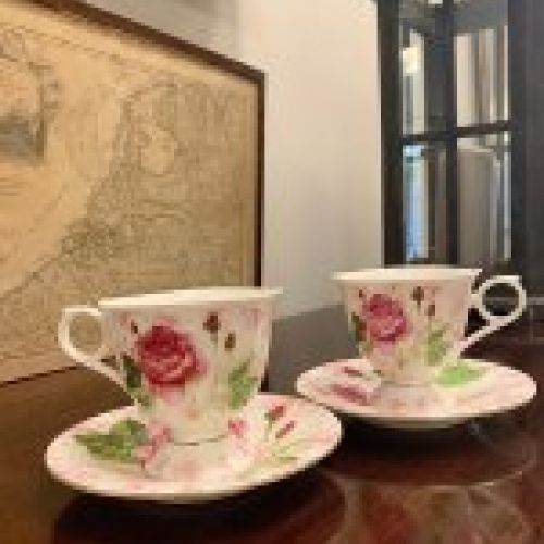 (2) Set taza de té y platillo, s. XX (80s)