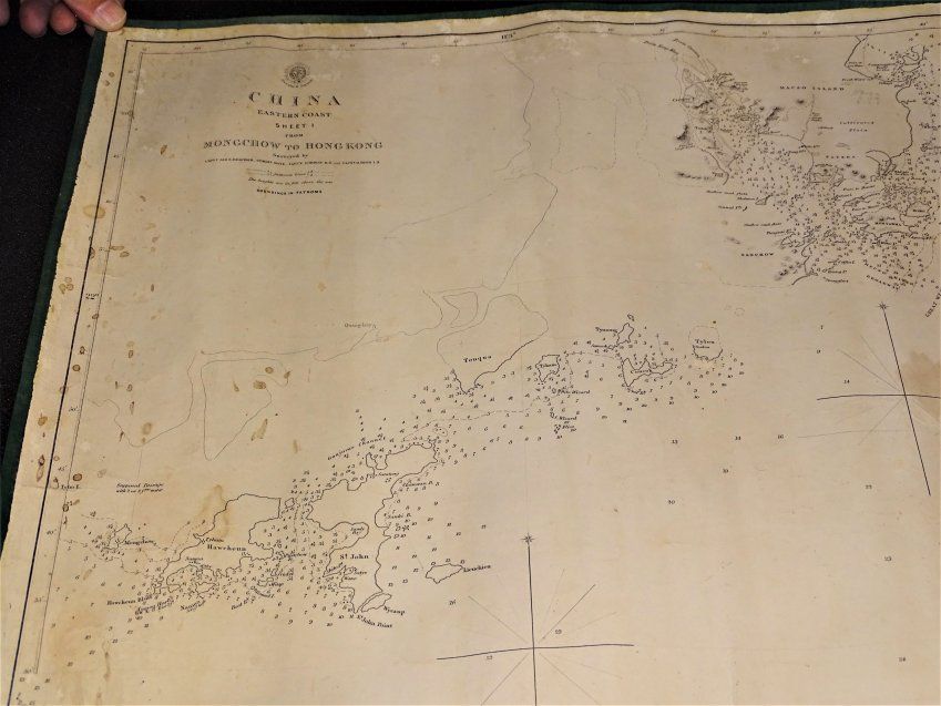 Mapa Cartográfico, Costa China oriental, de Mongchow a Hong Kong, por Edward Belcher, S.XIX