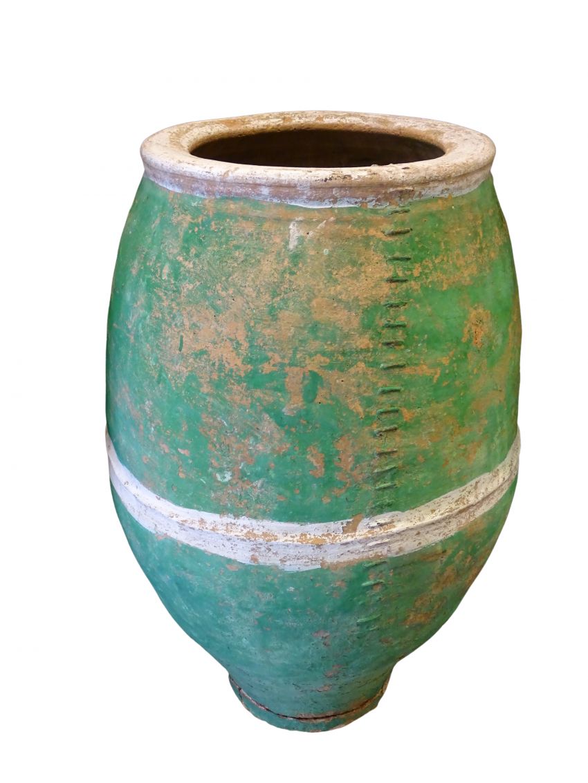 Ánfora o gran orza en cerámica verde, s. XVIII - con lañas