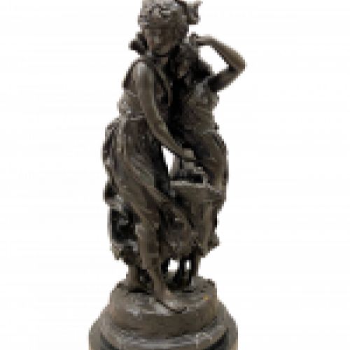 Grupo escultórico en bronce pavonado, Hyppolyte F