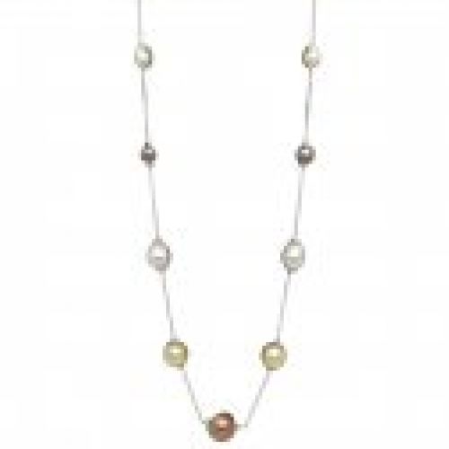 Collar de perlas australianas, golden, tahití y chocolate   cadena oro blanco