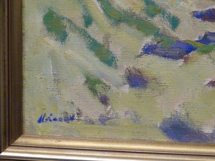 O/L Paisaje francés- Cerezos en Flor, S.XX, impresionismo- arista provenzal