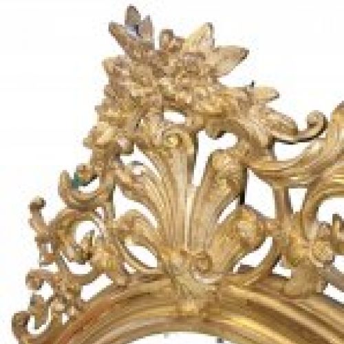 Espejo Ovalado Napoleón III, Madera tallada y Dorada, f