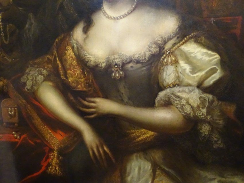 O/L Retrato de María Casimira, atelier de Rigaud, S.XVII